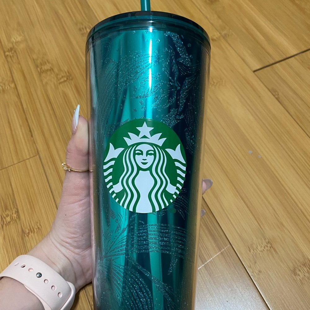 Starbucks Forest Green Sparkle Tumbler - Fall 2021